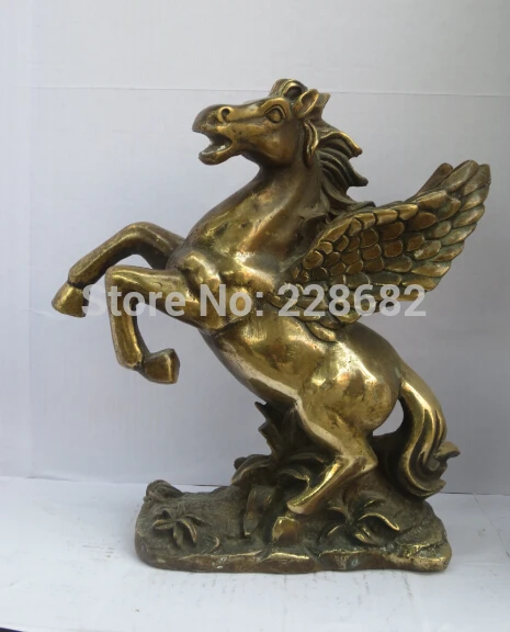

Collectible Chinese Decorated Copper Carved Flying Horse Sculpture /feng Shui Horse Statue High: 8inch