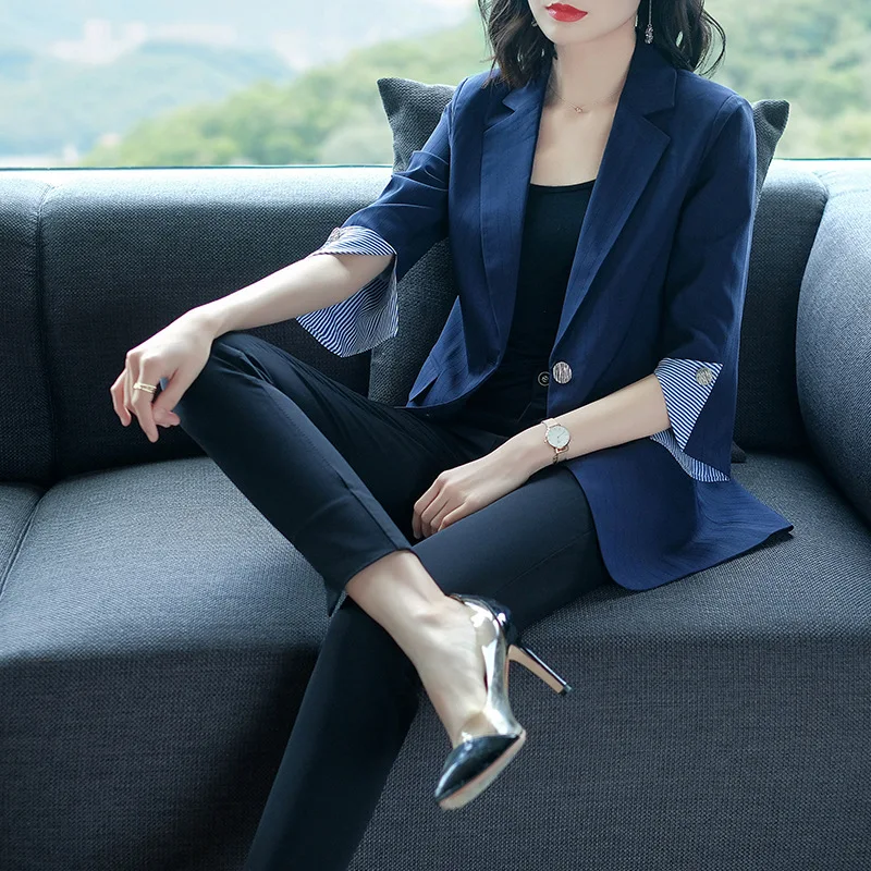 Casual Fashion Women Blazers and Jackets Solid Notched