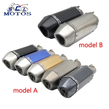 

Sclmotos -38-51MM Motorcycle Ak Exhaust Muffle Pipe Slip-on Motorbike Exhaust Pipes ER6N NMAX NINJA TMAX530 MT07 MT09 CBR