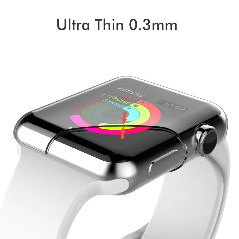 Защитный чехол из прозрачного силикона для Apple Watch Series 2 3 прозрачный экрана 38