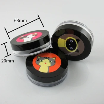 

300pcs/lot 8g Cartoon Empty Loose Powder Jar Cosmetic Powder Packing Container Powder Makeup Powder Box With Sponge Puff