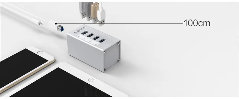 Alumínio de Alta Hub com Porta de Alimentação Orico Velocidade Hub Múltipla Porta Usb3.0 Computador Universal Um-para-quatro Adaptador A3h4 Usb 3.0 6 High Quality Computador e Escritório