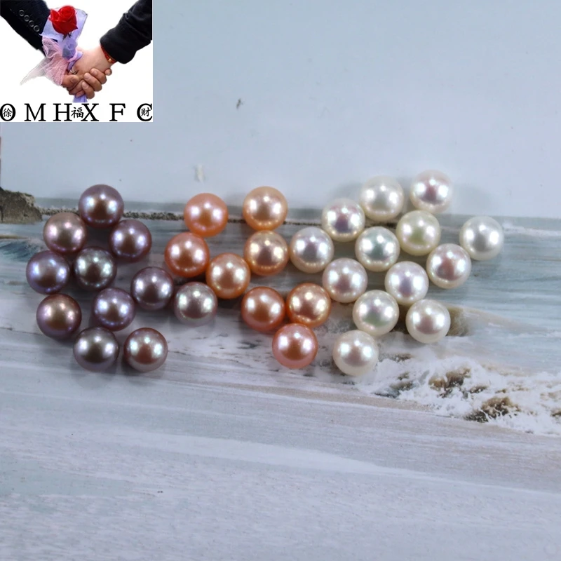 

OMH Wholesale 1PCS Naturalcolor freshwater pearl AAAAA grade granule pearl Very strong light similar to AKAAY grade PE09