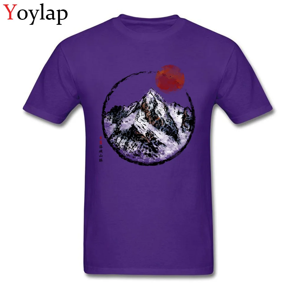 Mens T-shirts 2017 New Fashion Family Tops Shirt Summer Fall 100% Cotton O-Neck Classic Sunset in Rocky Mountain Sweatshirts purple