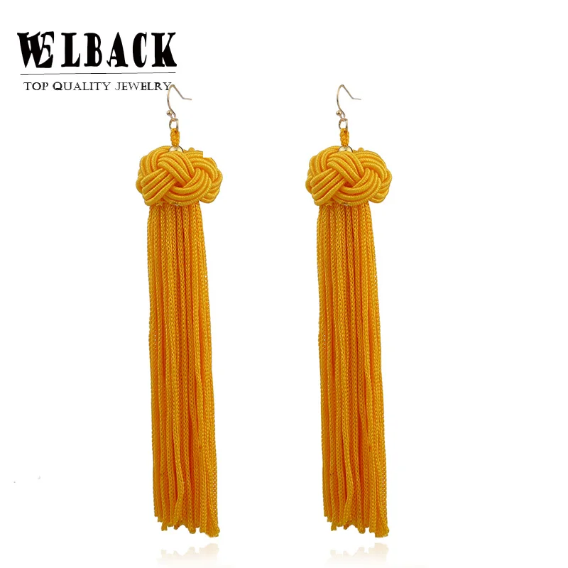 Welback Fashion Jewelry Gold Fish Hooks Ethnic Charm Earrings Female Cotton Long Line Tassels For Women | Украшения и аксессуары