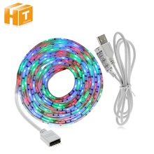 5V 50CM 1M 2M USB Cable Power LED strip light lamp SMD 2835 Christmas desk Decor lamp tape For TV Background Lighting