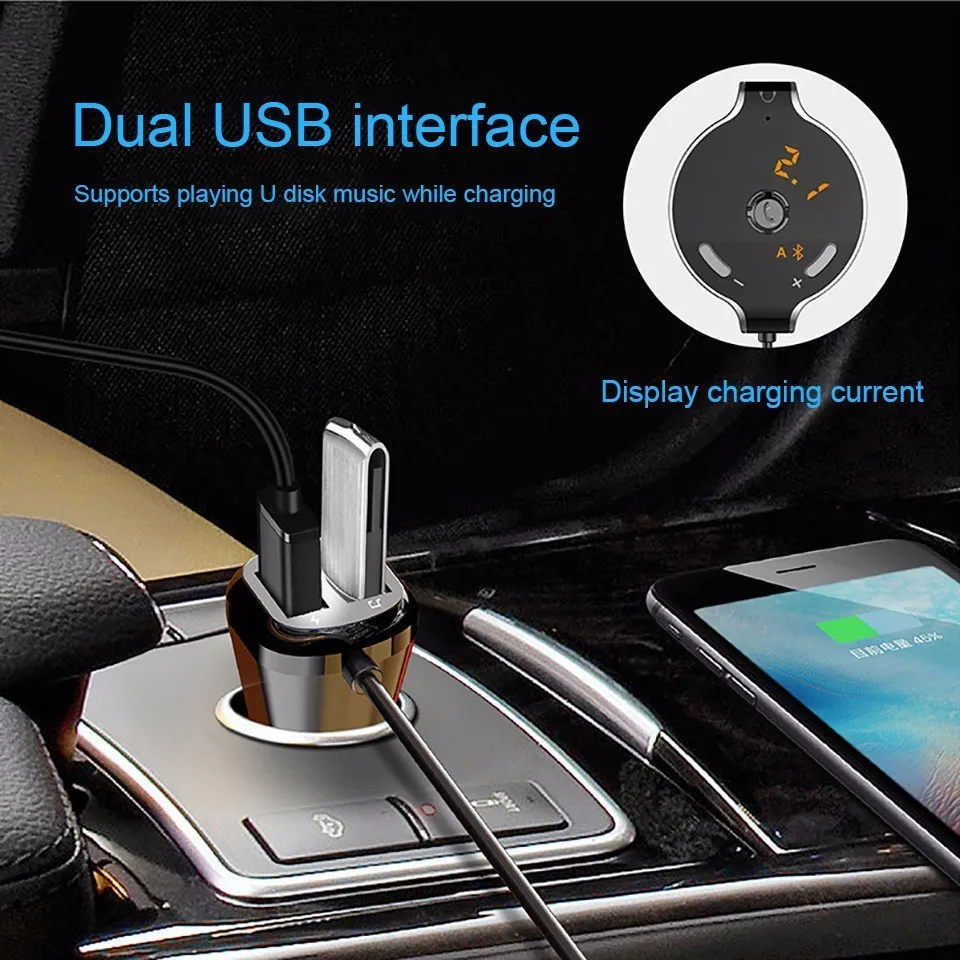 Bluetooth FM передатчик беспроводной модулятор громкой связи автомобильный комплект 3