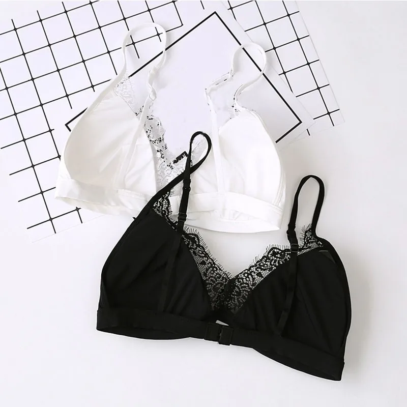 Gumprun 2018 New Triangle Cup Bra Wire Free Sexy Thin Bras For Women Push Up Bra Beautiful Back Summer Lingerie Comfortable Bra