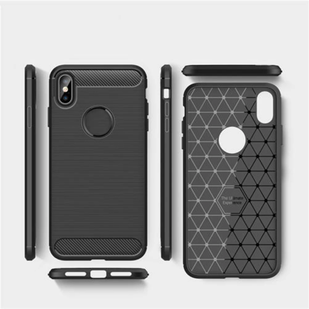 

For Iphone X XS Carbon Soft TPU Phone Case For Iphone 8 7 6 6s Plus Shockproof Silicone Back Cover Full Protector
