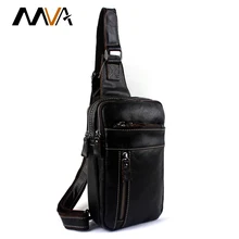 MVA Genuine Leather Men Bags Men’s Crossbody Bag Men Messenger Bags Zipper Leather Phone Chest Pack Waist Small Belt Bag Man