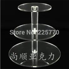 Новое высокое качество 3 уровня Акриловые круглое пирожное-Корзиночка День рождения свадьба подставка для торта