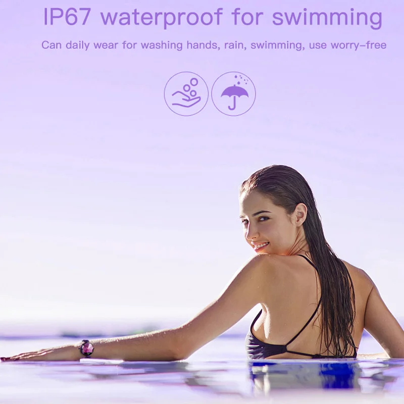 Женские IP67 водонепроницаемые Смарт-часы с монитором сердечного ритма фитнес-Отслеживание NK-Shopping