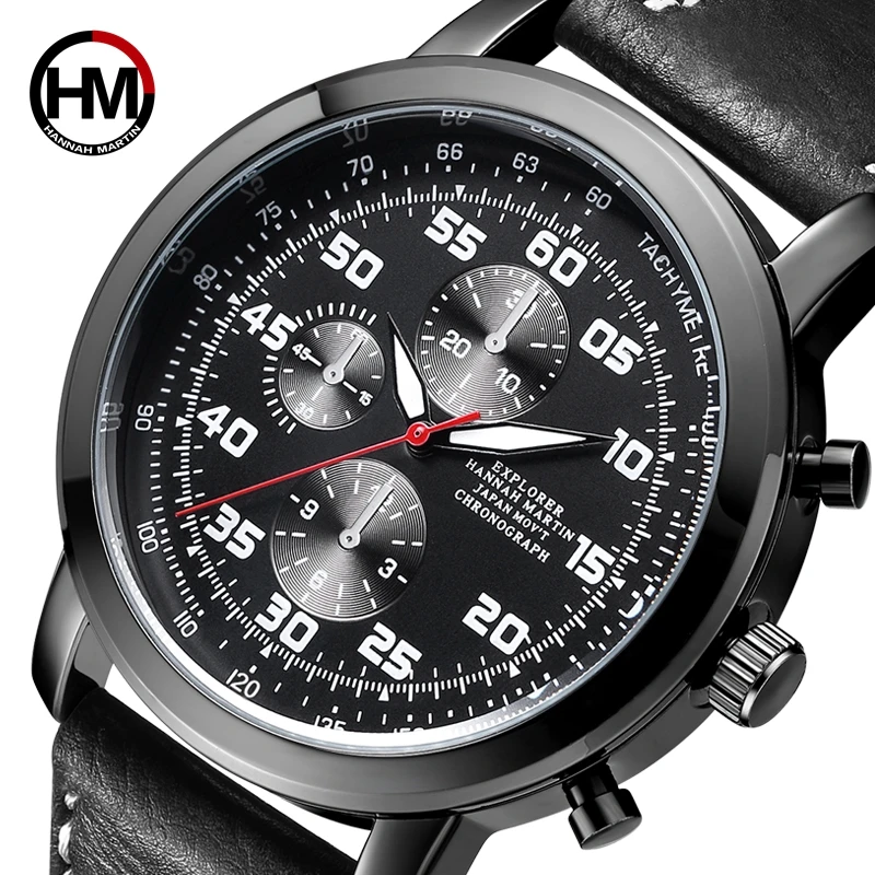  Japan Quartz Movement Mens Watches Top Brand Luxury Tachymeter Men Military Sport Waterproof Relogi