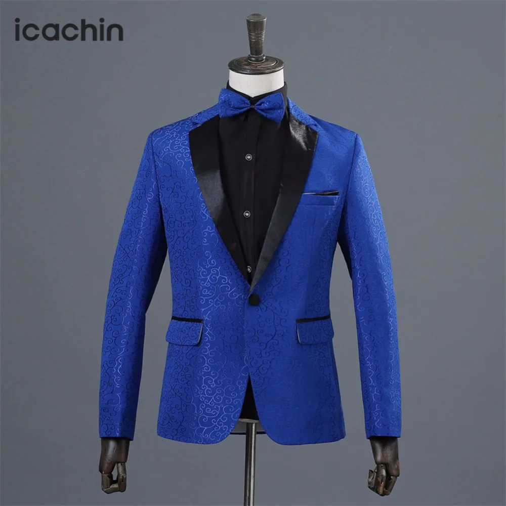 ^*Best Offers Мужской блейзер с цветочным принтом, синий пиджак, Мужской Блейзер, костюмы для сцены, для певцов, Мужской Блейзер, куртка ^*Best Offers Мужской блейзер с цветочным принтом, синий пиджак, Мужской Блейзер, костюмы для сцены, для певцов, Мужской Блейзер, куртка