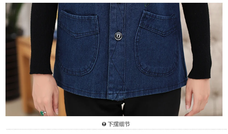 Элегантные женские жилеты с цветочным принтом больших размеров d размера 6XL, синее пальто без рукавов с v-образным вырезом, тонкий кардиган, джинсовая куртка для женщин