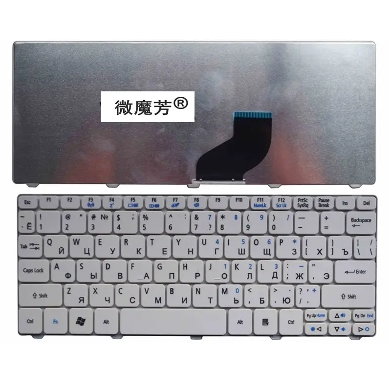 

RU Keyboard for Acer for Aspire One Happy, Happy 2 ZE-7 HAPPY2 E100 AOE100 P0VE6 POVE6 ZE6 ZE7 N55C RU white Laptop Keyboard