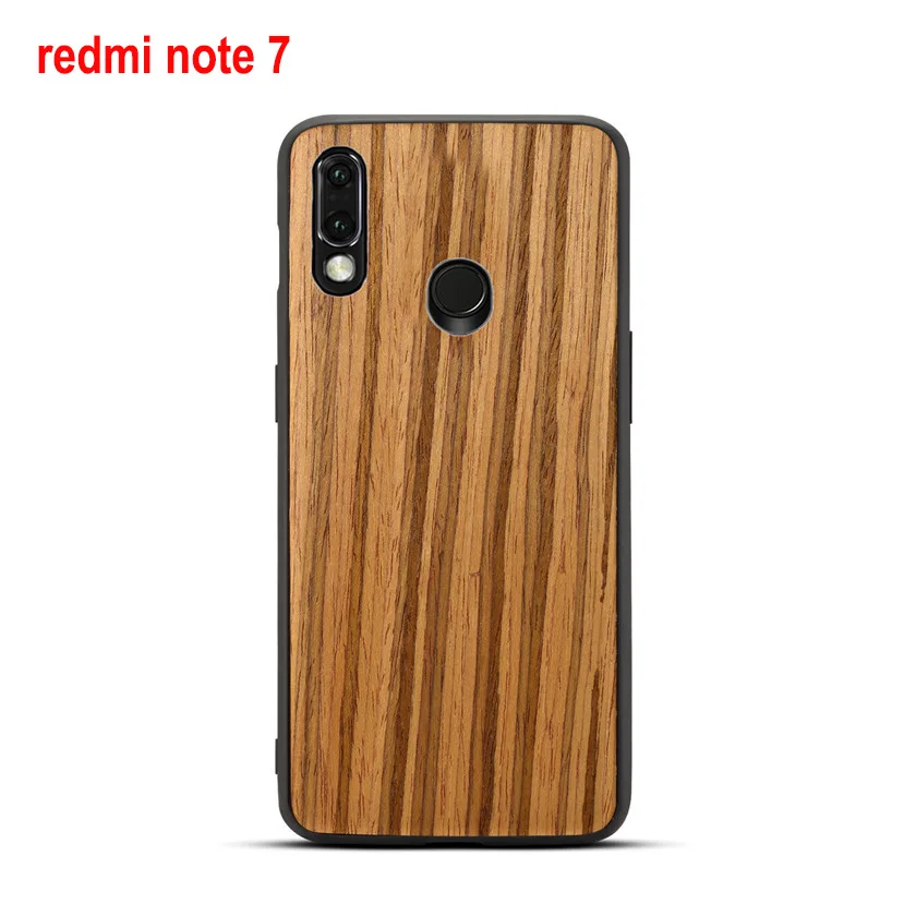Чехол для телефона Xiaomi Redmi note 7 чехол бампер из силикона и нейлона с деревянным