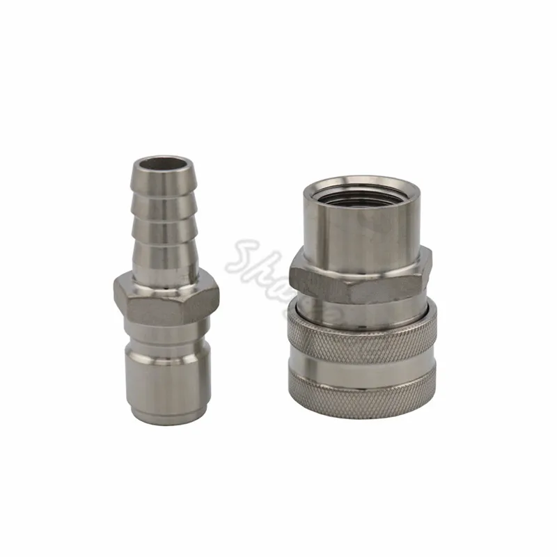 Beer Brewing 12NPT Thread Female Quick Disconnect Set, Homebrew Kettle Tun Pump Wort Chiller Fitting 12Barb Quick Connectors (35)