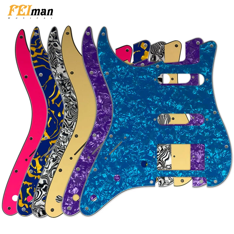 

Pleroo left handed 11 Screw Hole Pickguard for Fender Stratocaster USA/Mexican Standard ST HSS with PAF Humbucker guitar parts