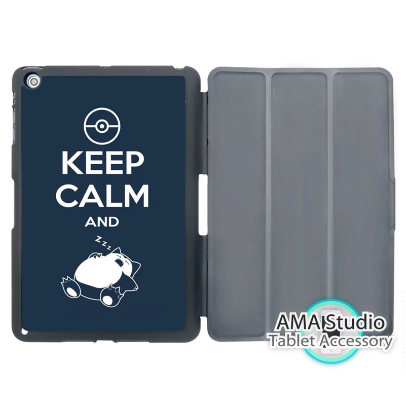 

Pokemon Snorlax Keep Calm And Sleep Smart Cover Case For Apple iPad Mini 1 2 3 4 Air Pro 9.7