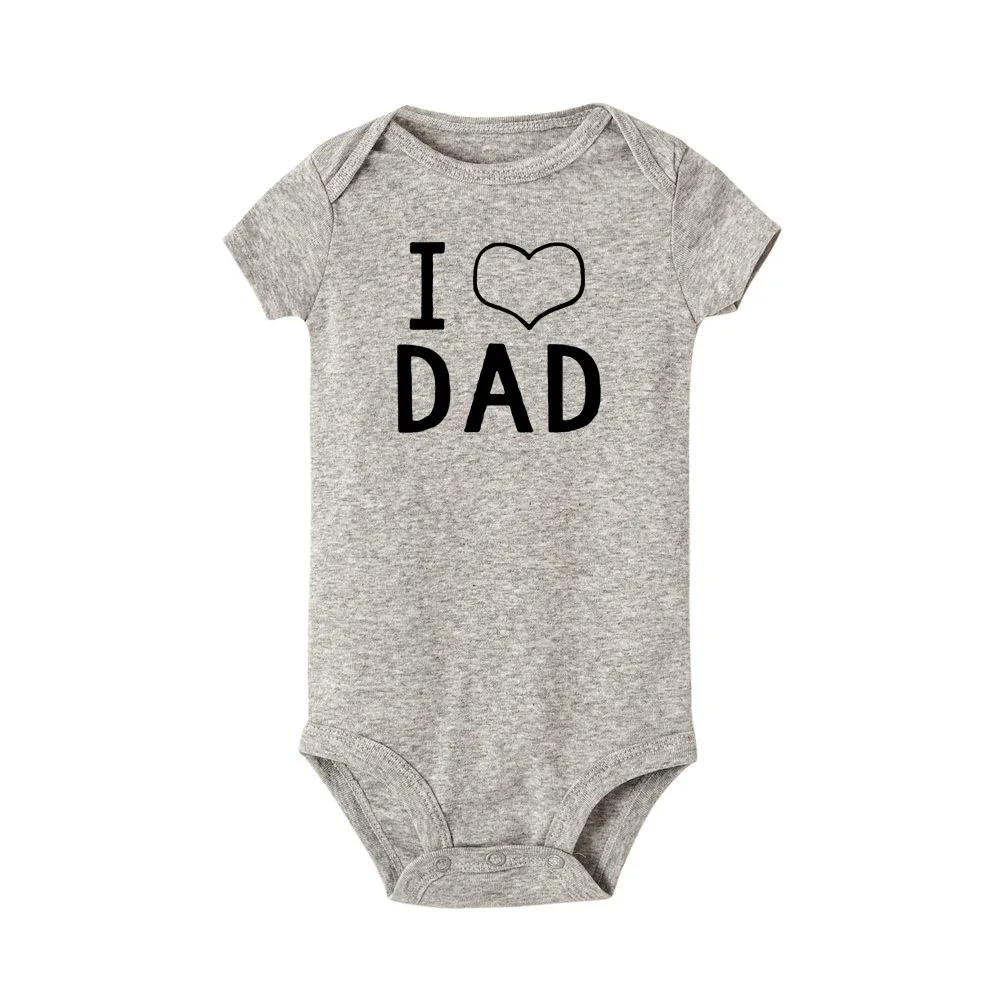 I Love Mom and I Love Dad New Newborn Toddler Infant Baby Boys Girls Sister Brother Twins Bodysuit Matching Outfits Onesie