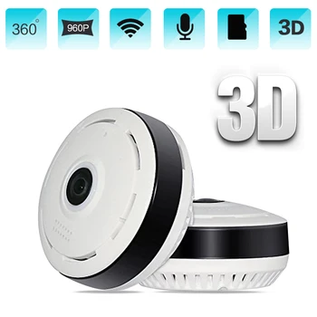 

Full view WIFI 360 Degree Two way audio Panoramic 1080P 2.0MP Fisheye Wireless Smart IP Camera support 128g Sd card Slot