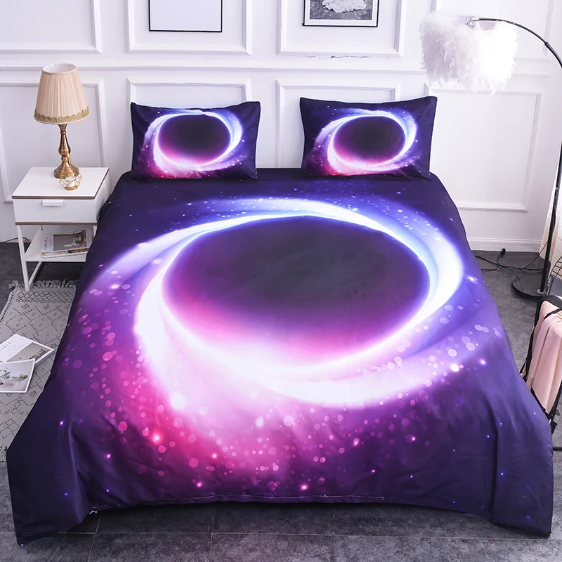 

Boniu Luxury House Galaxy Duvet Cover Set 3d Black Hole/Planet/Constellation Pattern Bedding Set Universe Bed Set King Size
