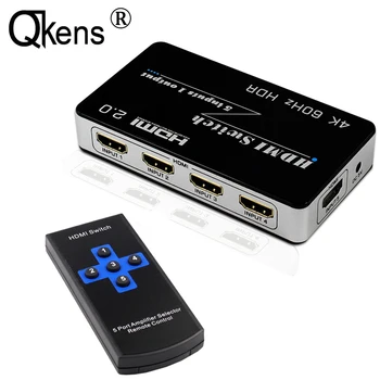 

4K 60Hz HDMI 2.0 Switch 5x1 5 In 1 Out HDMI Switcher HDR 1080P Video Adapter Converter for PS3 PS4 TV BOX DVD to HDTV Projector