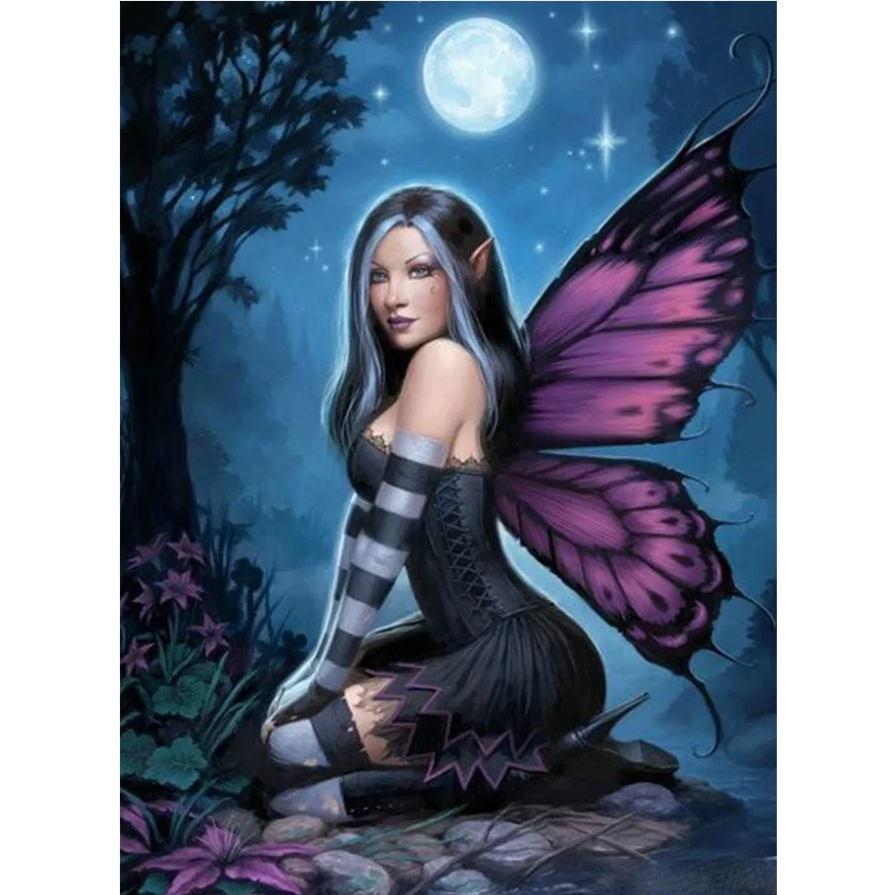 

Full Square Diamond Mosaic 5D Diamond Embroidery Cartoon DIY Diamond Painting Butterfly girl Home Decoration Paintings Kit ZX958