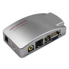 Wiistar VGA to AV RCA Converter VGA to AV S Video Video Adapter Switch Box TV PC 1080P free shipping 15 pin vga to s video av rca tv cable 19cm length