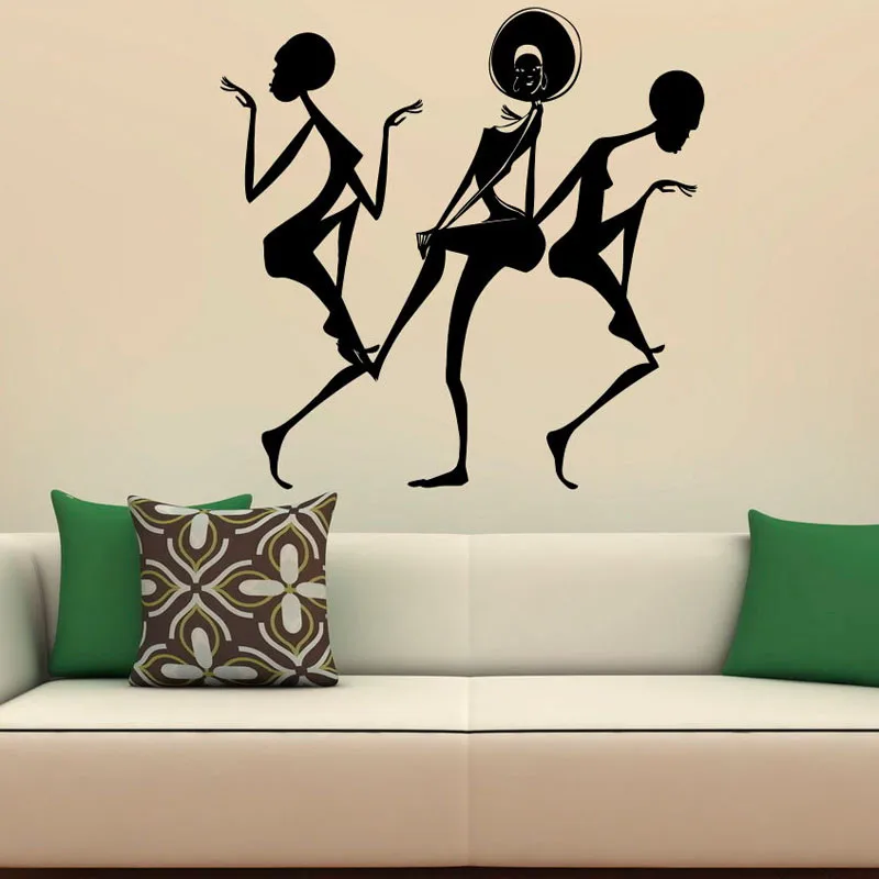 Africa Dancing Wall Stickers Home Decor African Beautiful Girls