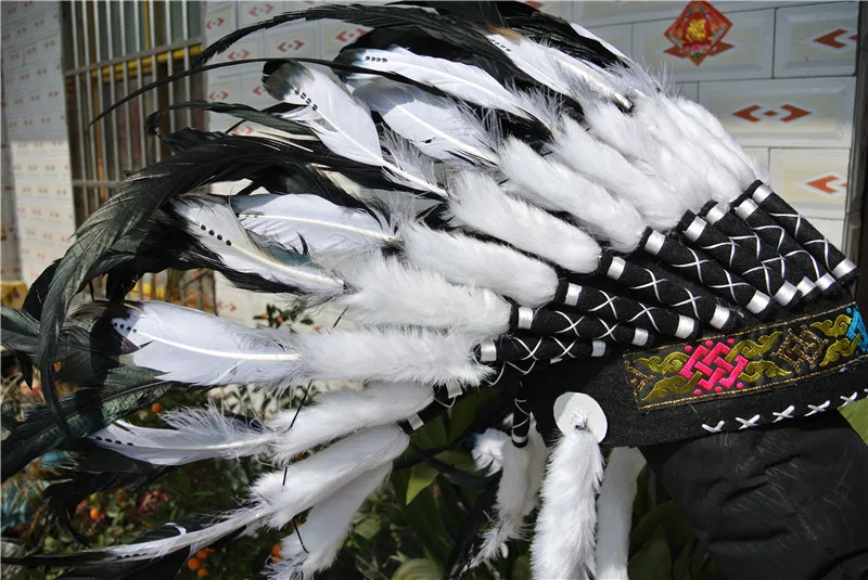 

21 inch high Indian feather Headdress feather hat native american costume indian war bonnet feather bonnet