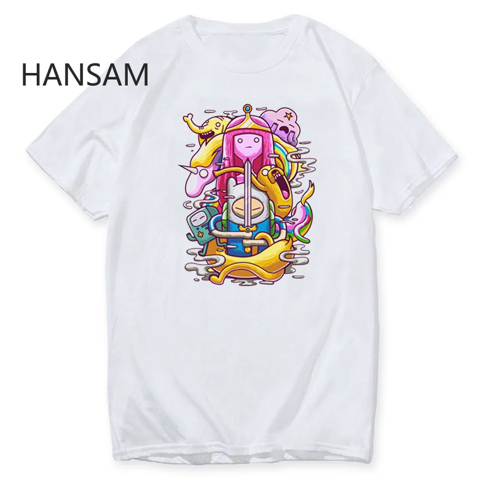 

Adventure Time White T Shirt Men Cotton Funny T-shirt Men's Summer Casual Male T Shirt Hipster Tee Shirt Men Top Cartoon