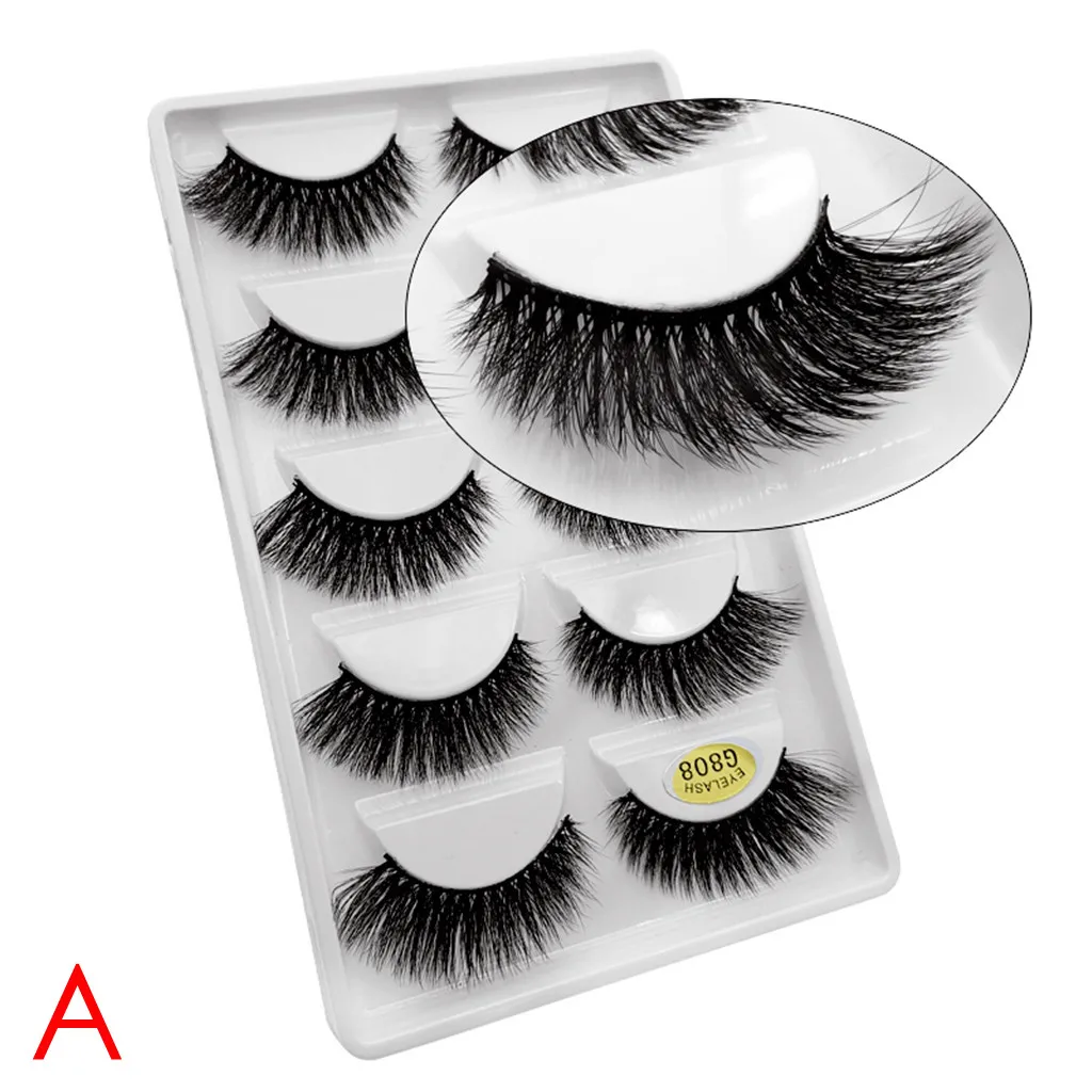 

5Pair Luxury 3D False Lashes Fluffy Strip Magnetic Mink Eyelashes Long Natural Party Valse Wimpers Faux Cils Magnetique G808