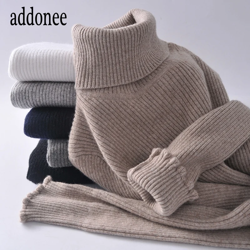 

New Style High Quality Autumn Winter Women Cashmere Wool Sweater Pullovers Warm Solid Turtleneck Fashion Casual Wild Flexible