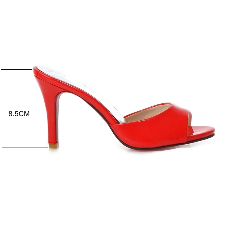 EGONERY модные вечерние женские тапочки летние красные размера плюс 8,5 см туфли на очень высоком каблуке Женская пляжная обувь для отдыха на природе, сандалии на тонком каблуке