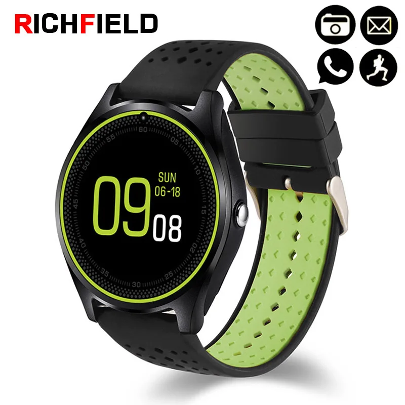

RICHFIELD V9 Sport Smart Watch Men Women Bluetooth Smartwatch SIM Card camera Wristwatch for Android Phone Wearable PK Q18 Y1 X6