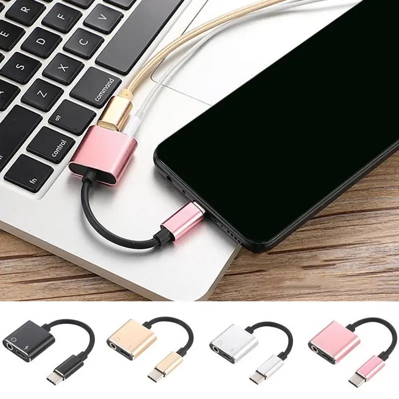 

2 In1 Headphone Adapter 3.5mm Headphone Jack Charger Audio Aux Splitter Music Converter Cable Adapter