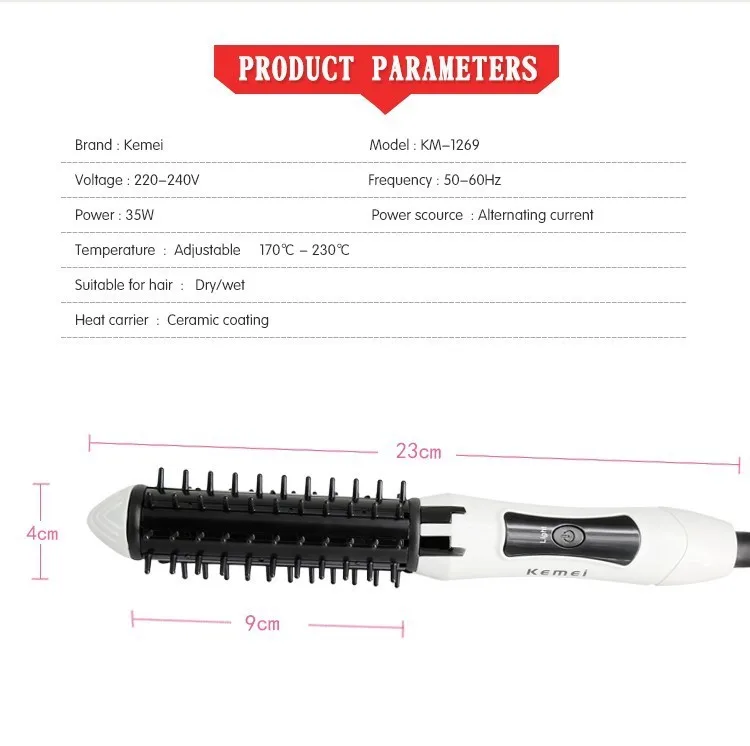 2 в 1 стиль для завивки волос Профессиональный 35 Вт щипцы для завивки автоматические инструменты для укладки escova rotativa KM-1269