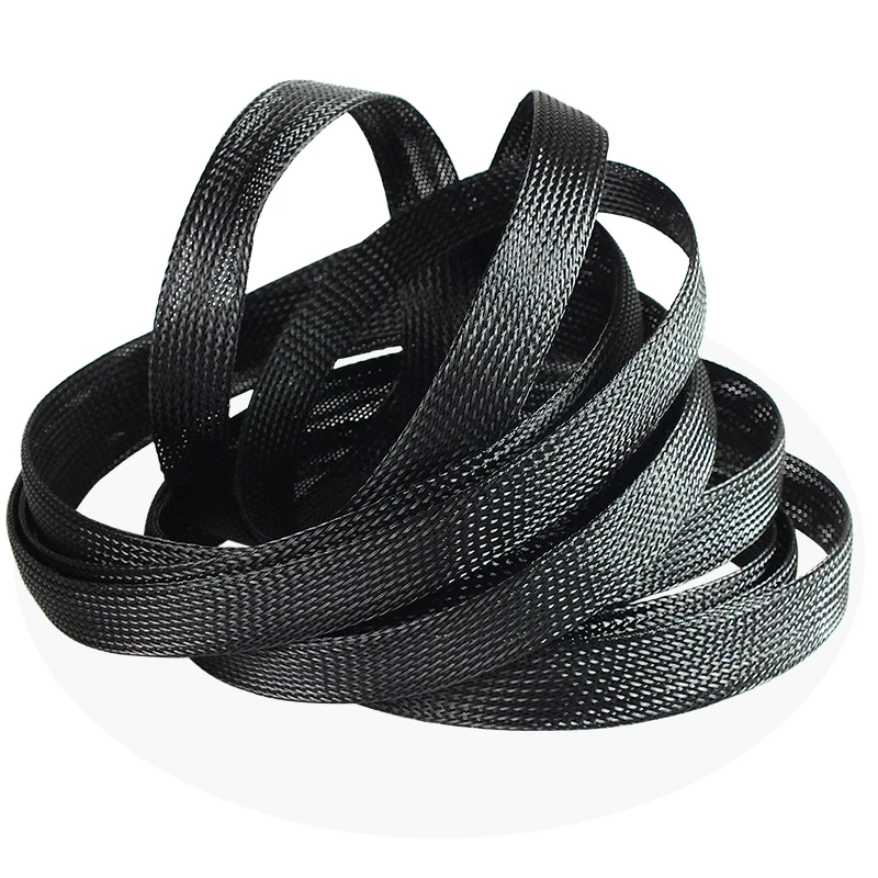 10 meters Agriculture drone 8mm /10mm/12mm telescopic braided hose PET snakeskin net tube wire protection wire black