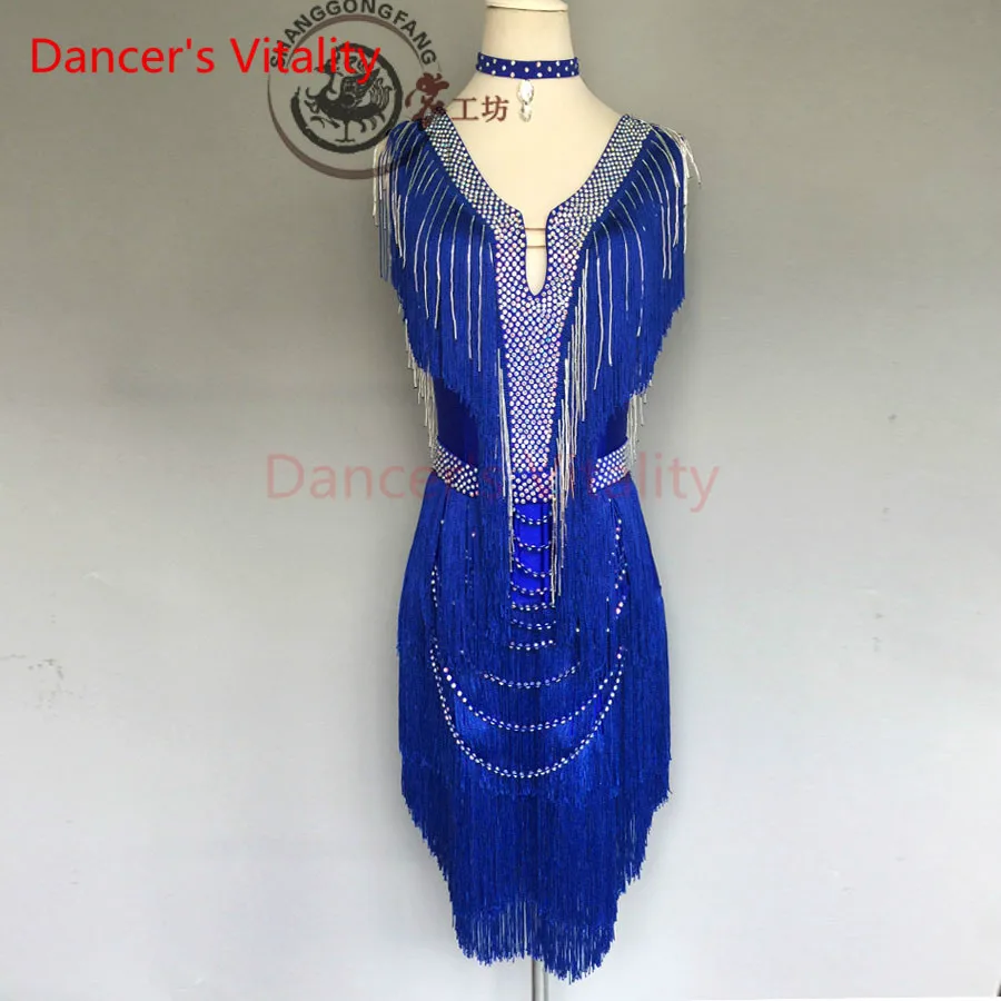 Latin Dance Dress For Women Fringe Competition Dresses Custom Adult Child Latin Dancing