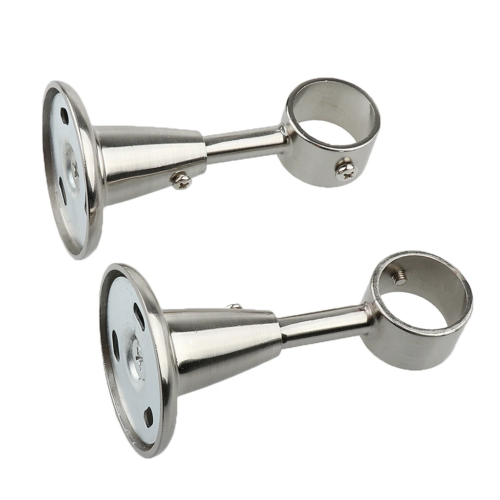 2Pcs Aluminium Alloy 28mm Diameter Top Mounted Clothes Rob Lever Wardrobe Rail Supports Bracket