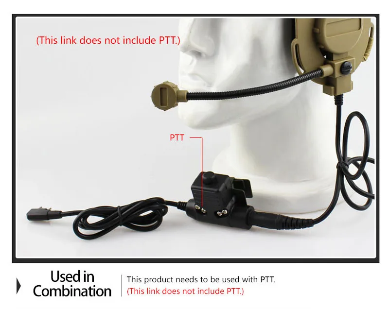 Тактическая гарнитура CS наушники использовать с PTT для рации шлем связи CS