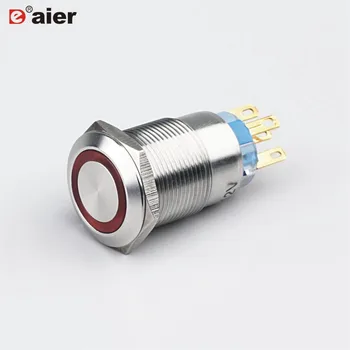 

10Pcs Metal Waterproof 19mm Push Button Switches Latching Fuction 5 Pins Single Pole With 12V/220 Volt LED Light