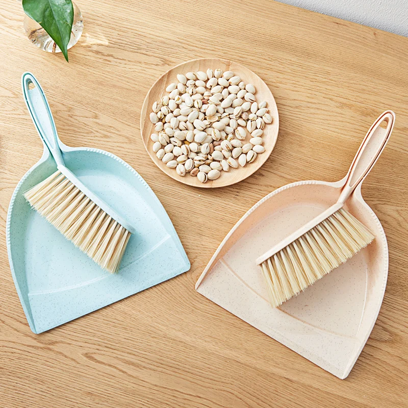 

vanzlife Desktop dustpan suit small household cleaning brush broom dust pan garbage shovel mini whisk broom CuoJi winnowing pan