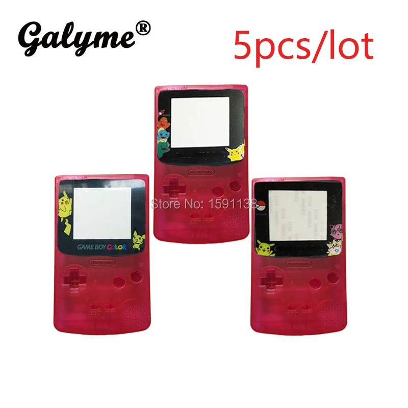 5 шт./лот новый кристально розовый корпус для игры чехол GBCGB GameBoyColor Togepi винты