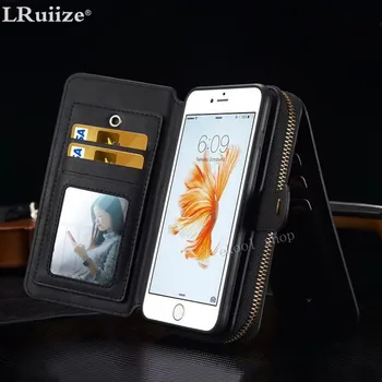 

Multifunction Wallet Leather Case For Samsung S8 S7S6/S5S4/EDGE For iPhone Zipper Purse Pouch Phone Cases Lady Man Handbag Cover