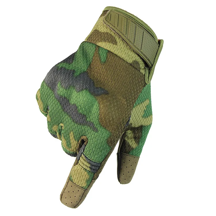 Мужские камуфляжные тактические перчатки с сенсорным экраном, армейские военные перчатки с жесткими костяшками пальцев, дышащие армейские митенки, перчатки - Цвет: Jungle camouflage