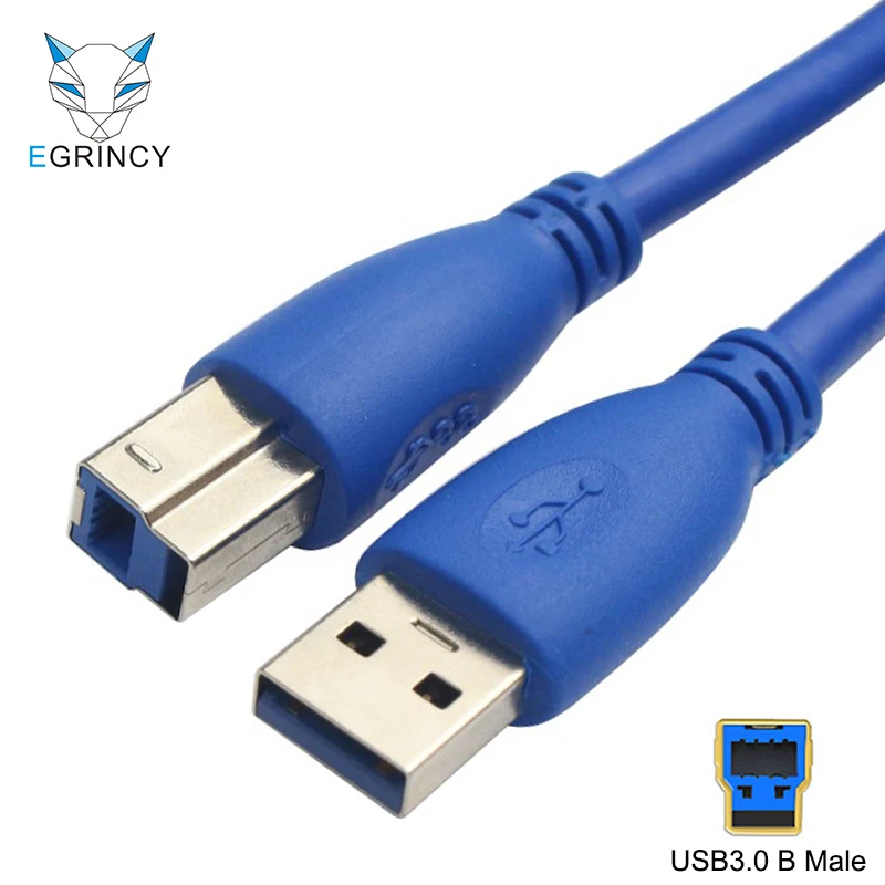 USB 3,0 кабель для принтера тип A штекер B Мужской Сканер USB3.0 высокоскоростной шнур для печати данных для HDD цифровой камеры веб-камеры принтера