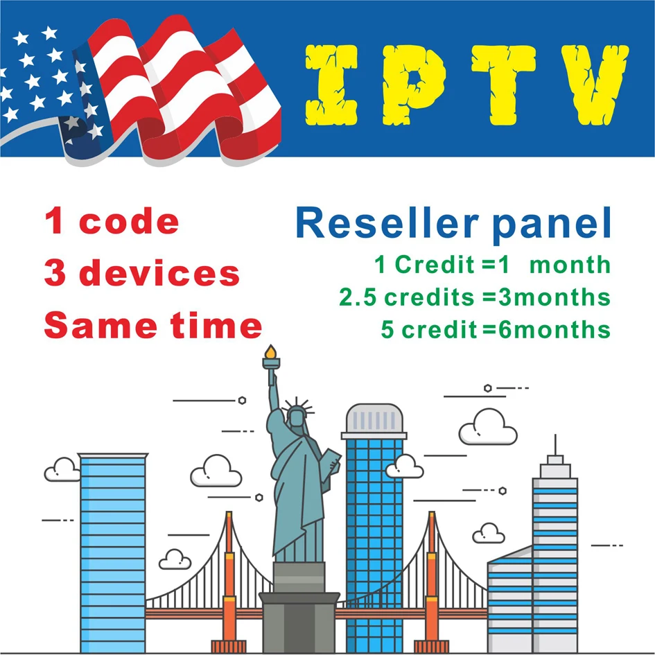 

USA IPTV Subscription reseller panel Canada IPTV 1 code / 3 connections more than 5000 channels
